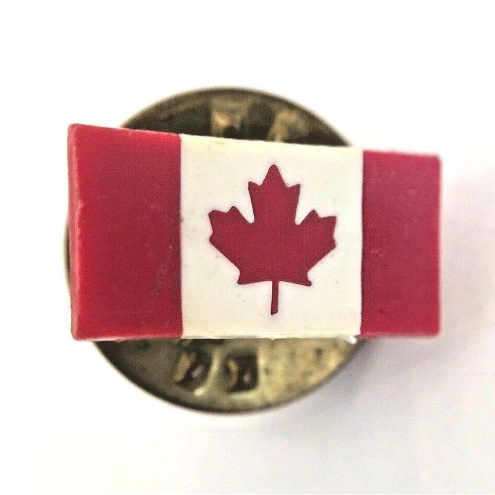 Miniature Canada Flag Lapel Pin Vintage Tie Tack Hat Pin .5" x .25"